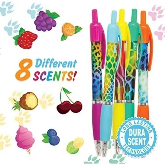 Gel Smens Wild Scented Pens Medium Point 8 Count Smelly Writing School Utensils - Picture 2 of 4